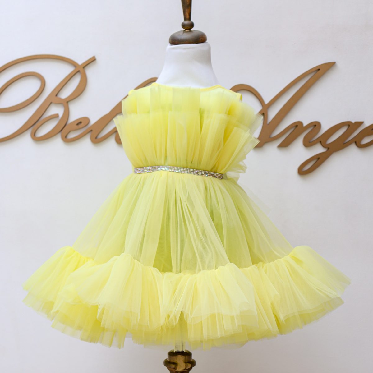 NEW YELLOW SPECIAL PRICE DRESS Մանկական երեկոյան դեղին զգեստ BelleAnge