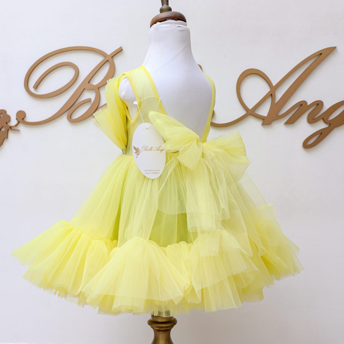 NEW YELLOW SPECIAL PRICE DRESS Մանկական երեկոյան դեղին զգեստ BelleAnge