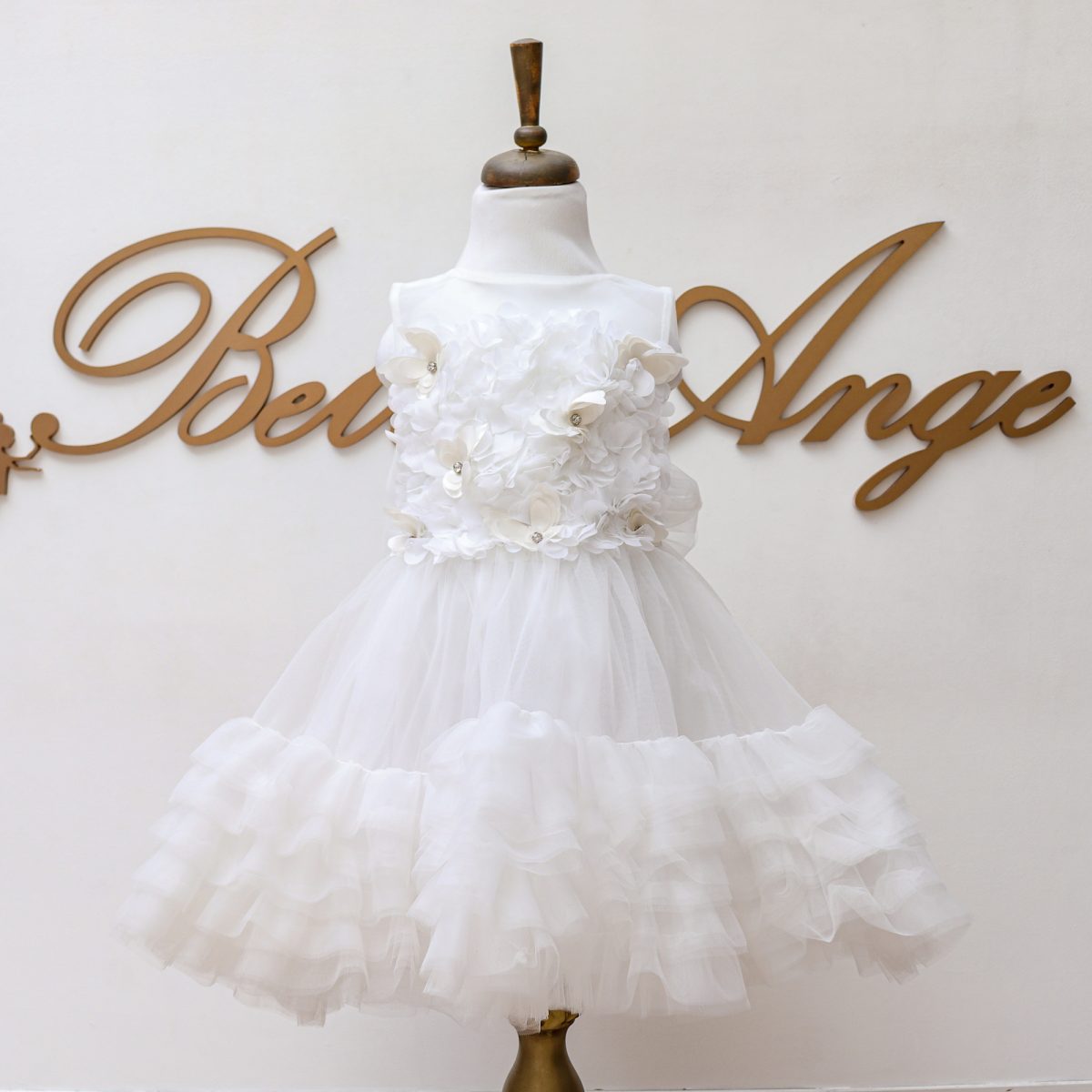 WHITE FLOWER BF CANDY DRESS Մանկական երեկոյան սպիտակ զգեստ BelleAnge