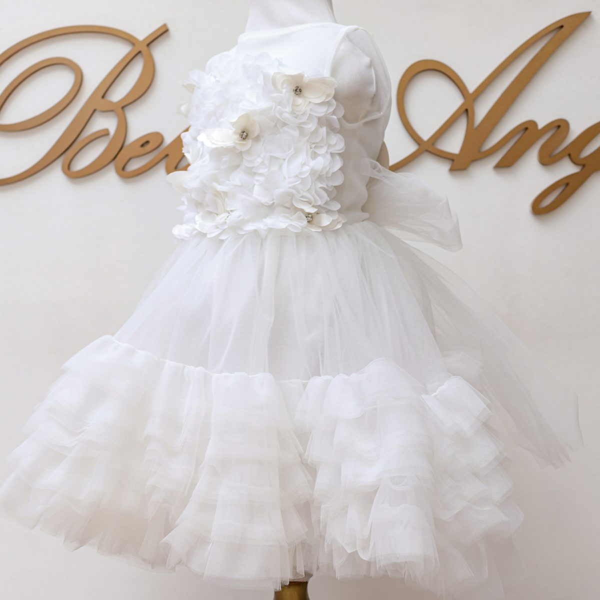 WHITE FLOWER BF CANDY DRESS Մանկական երեկոյան սպիտակ զգեստ BelleAnge