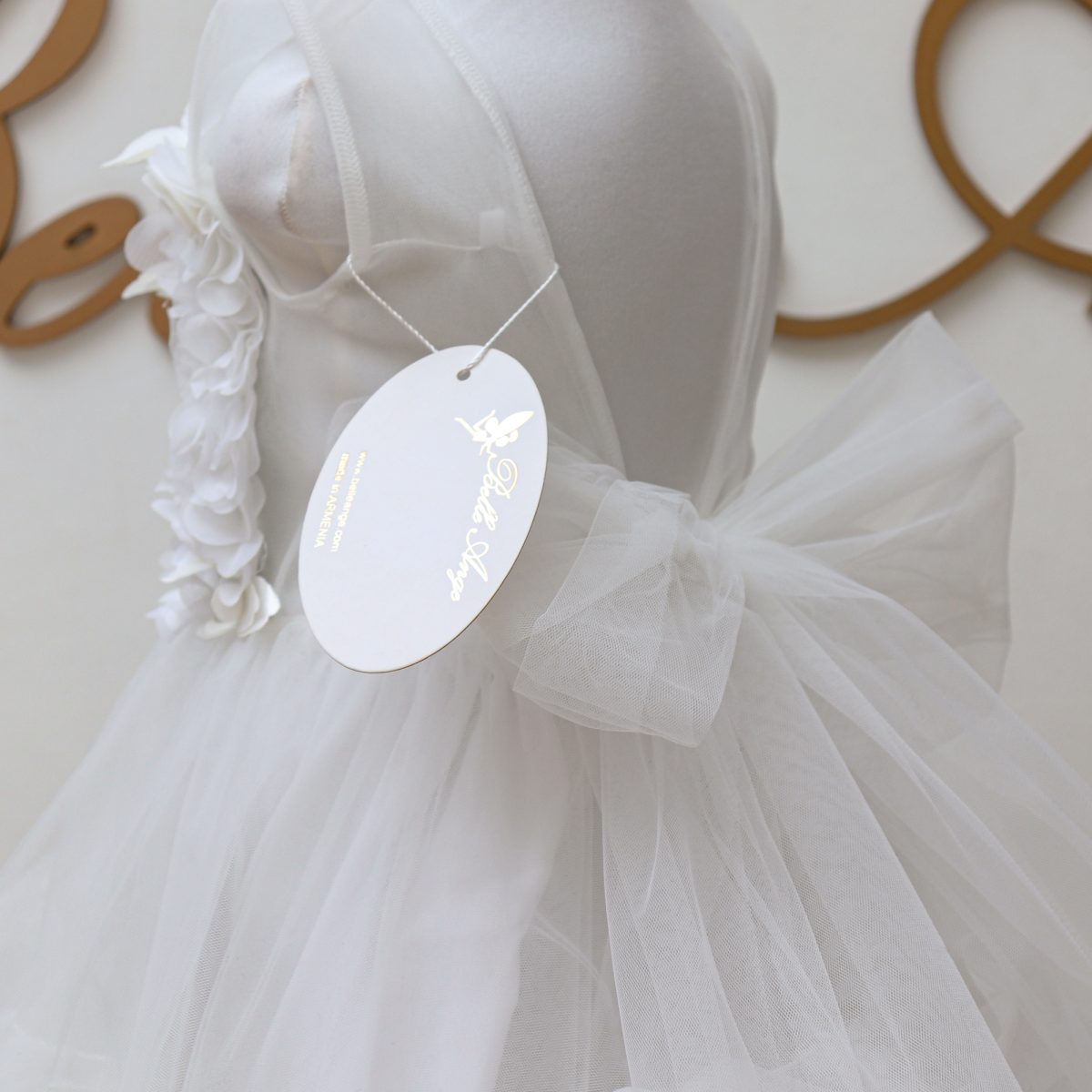 WHITE FLOWER BF CANDY DRESS Մանկական երեկոյան սպիտակ զգեստ BelleAnge