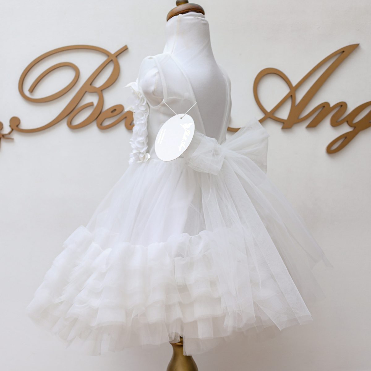 WHITE FLOWER BF CANDY DRESS Մանկական երեկոյան սպիտակ զգեստ BelleAnge