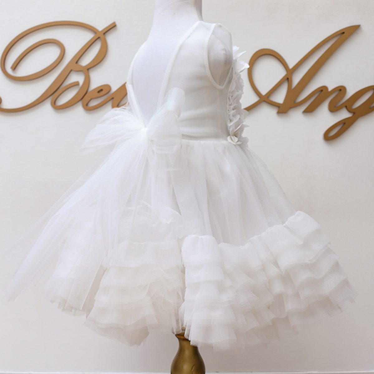 WHITE FLOWER BF CANDY DRESS Մանկական երեկոյան սպիտակ զգեստ BelleAnge