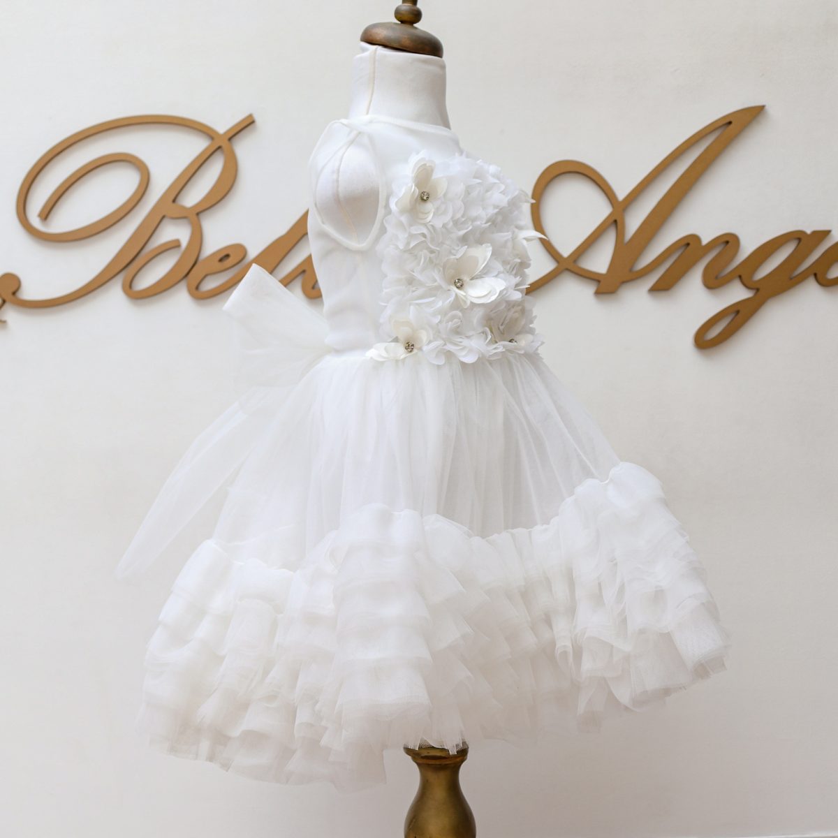 WHITE FLOWER BF CANDY DRESS Մանկական երեկոյան սպիտակ զգեստ BelleAnge