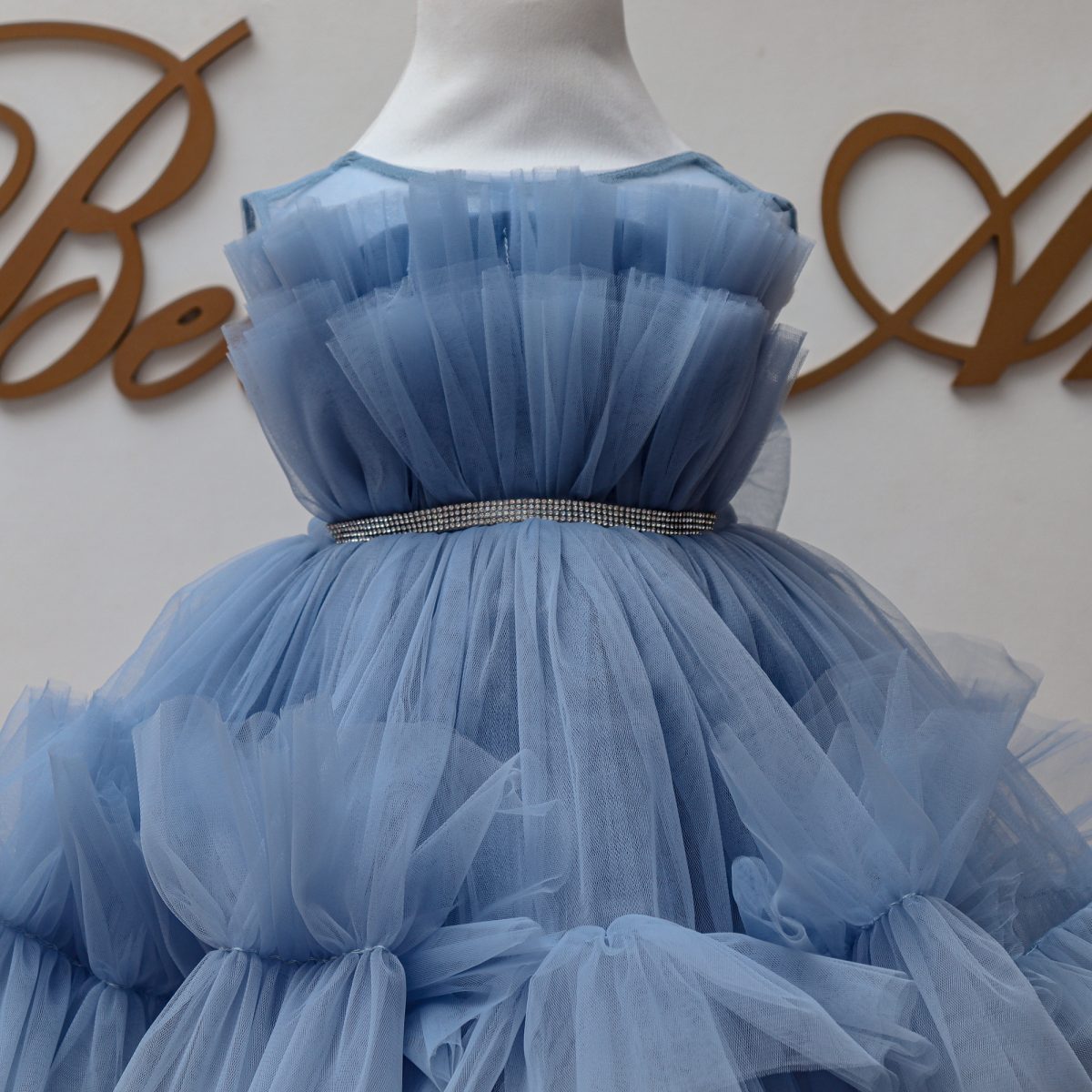 NEW BLUE SPECIAL PRICE GIRLS DRESS Մանկական տոնական կապույտ զգեստ BelleAnge.