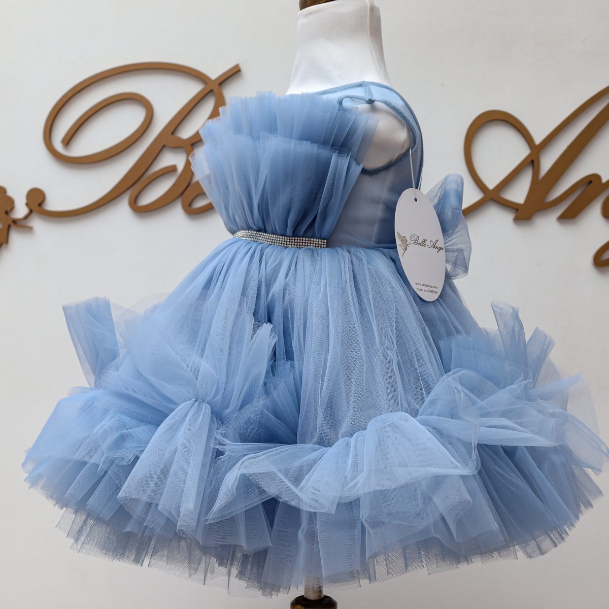 NEW BLUE SPECIAL PRICE GIRLS DRESS Մանկական տոնական կապույտ զգեստ BelleAnge.