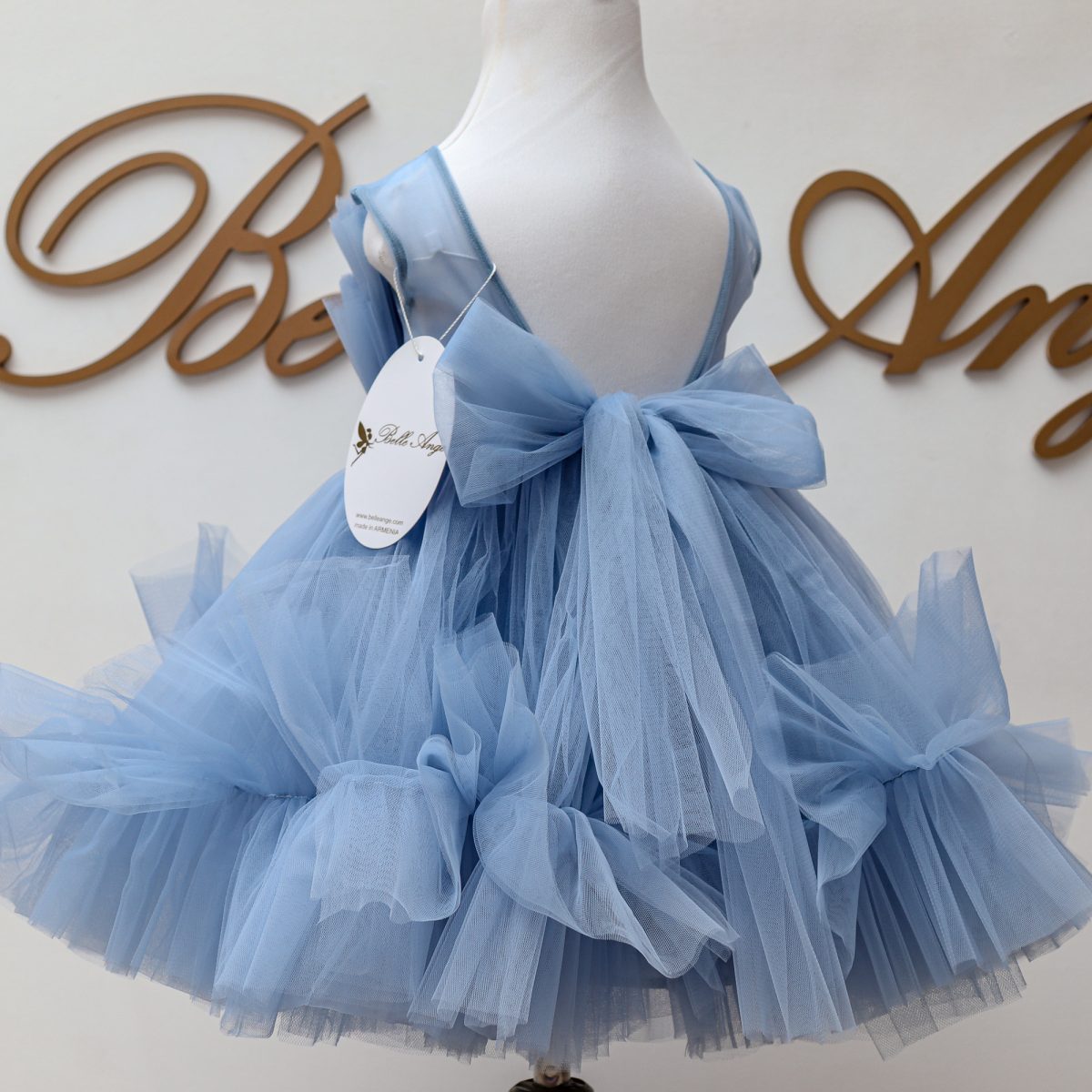 NEW BLUE SPECIAL PRICE GIRLS DRESS Մանկական տոնական կապույտ զգեստ BelleAnge.