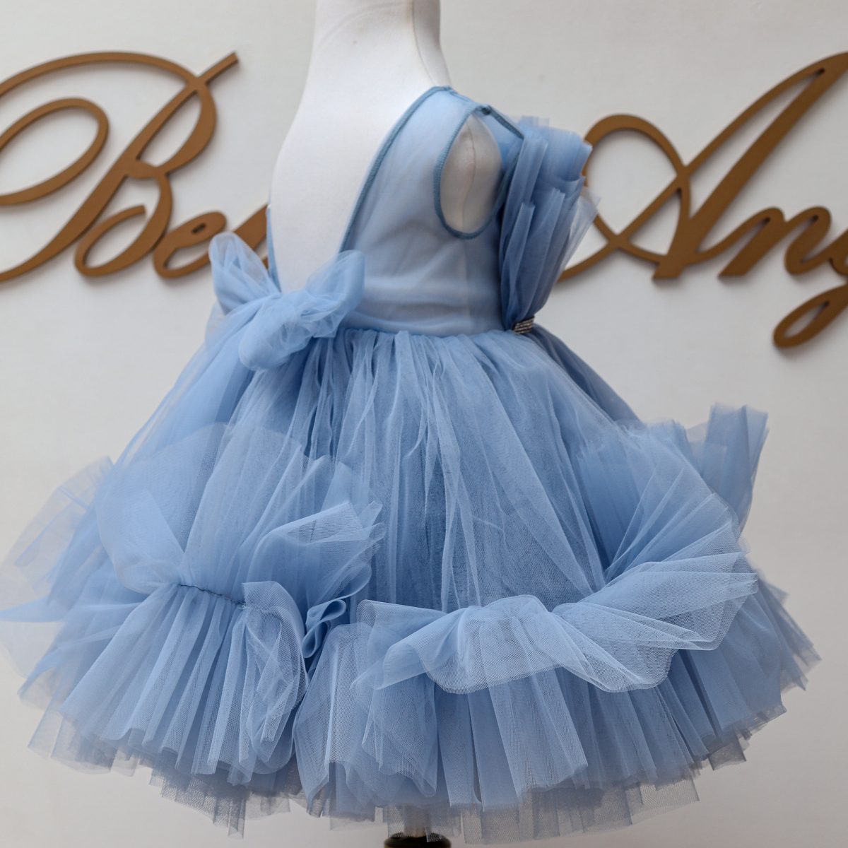 NEW BLUE SPECIAL PRICE GIRLS DRESS Մանկական տոնական կապույտ զգեստ BelleAnge.