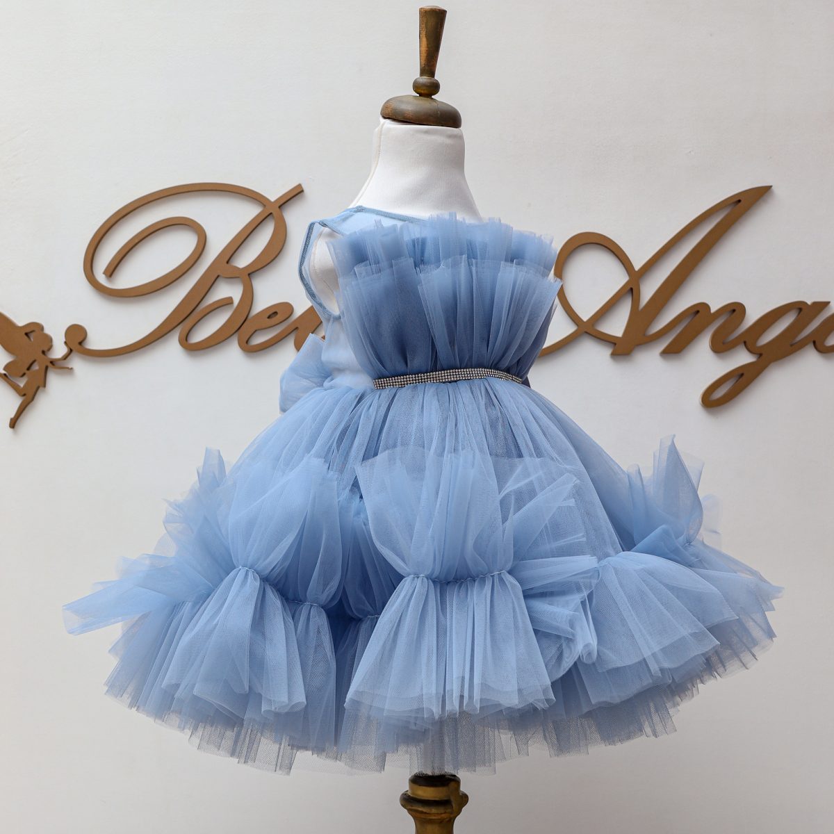 NEW BLUE SPECIAL PRICE GIRLS DRESS Մանկական տոնական կապույտ զգեստ BelleAnge.