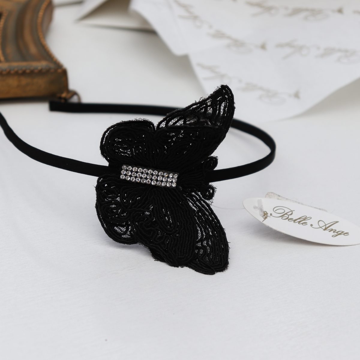 BLACK 1 BUTTERFLIES HB ACCESSORIES Մանկական սև թիթեռով գլխազարդ