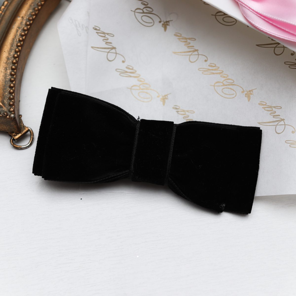 BLACK BOW LARGE HEAD-CLIP Մանկական սև մազակալ, սև գլխազարդ BelleAnge: Mankakan glxazard sev obadok, mankakan sev abadokner