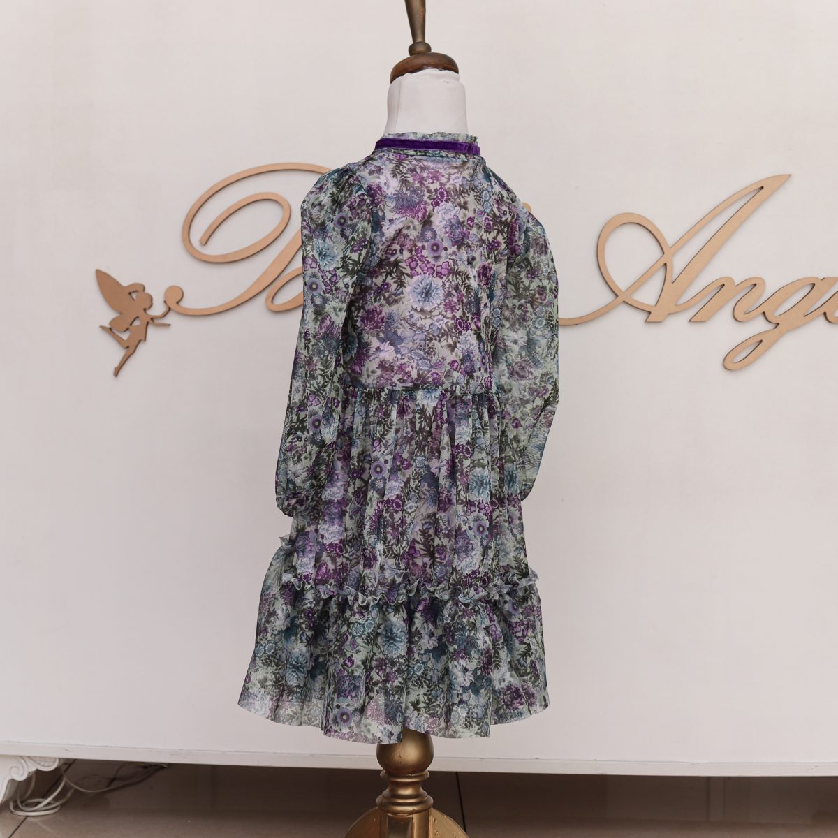 PURPLE FLORAL DRESS մանկական մանուշակագույն կոկտելային զգեստ