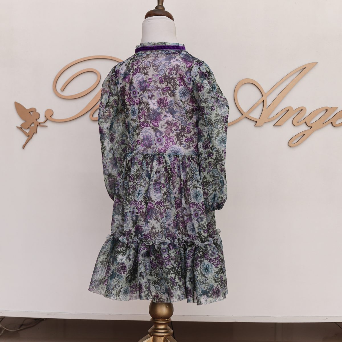 PURPLE FLORAL DRESS մանկական մանուշակագույն կոկտելային զգեստ